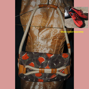 BCBGirl Canvas & Leather Baguette w/ Rope Straps